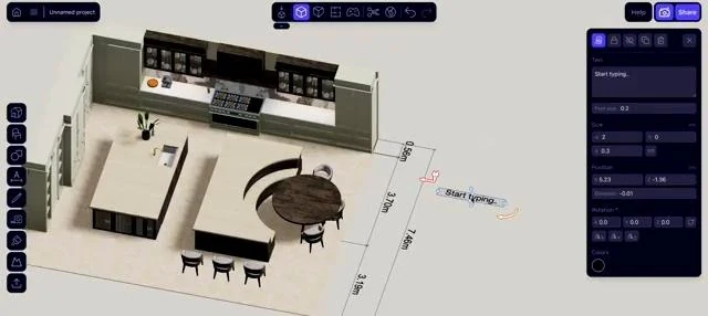 Arcadium’s measuring and annotation tools help communicate the intended layout.